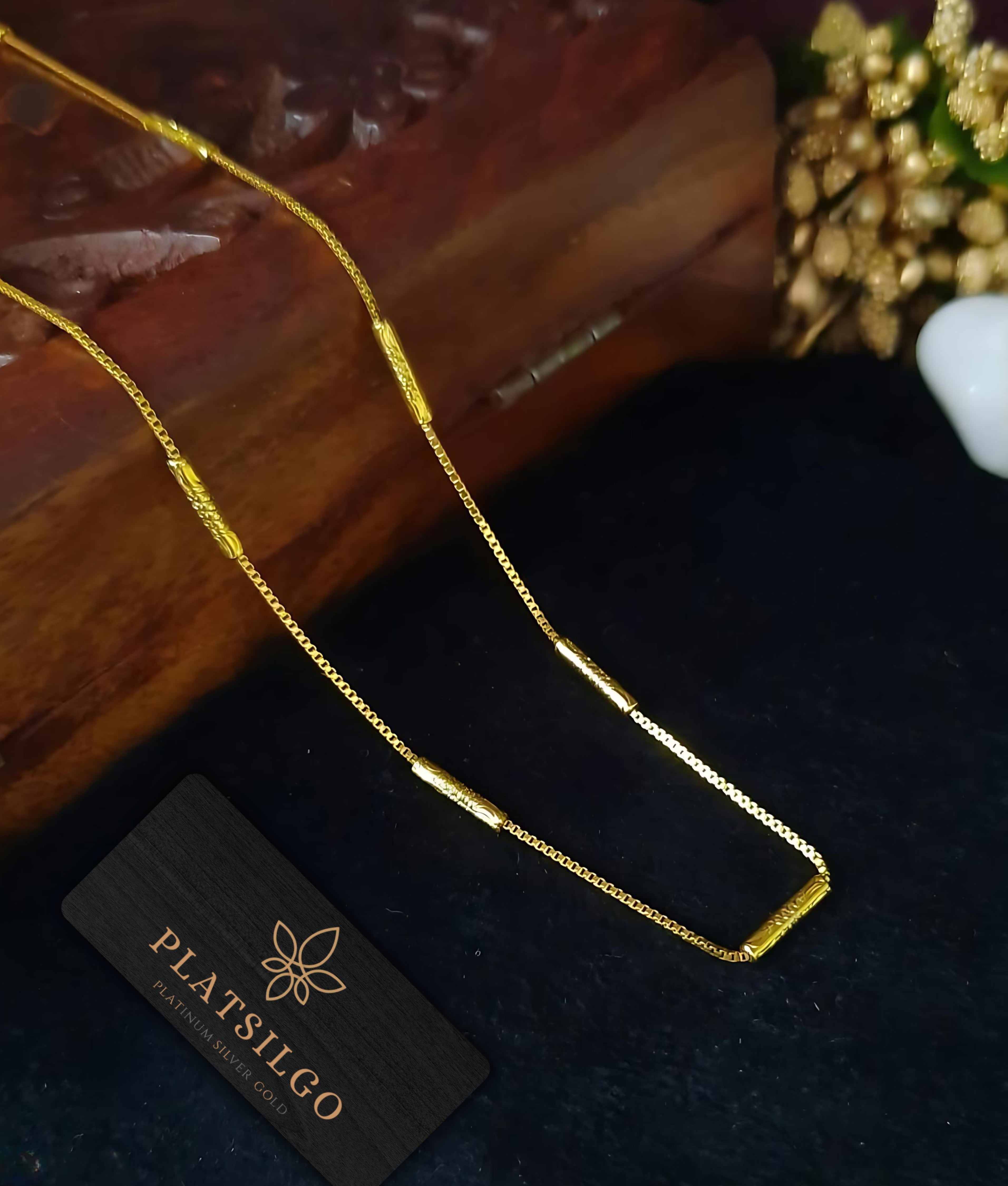 Elegant Gold Bar chain - Platsilgo