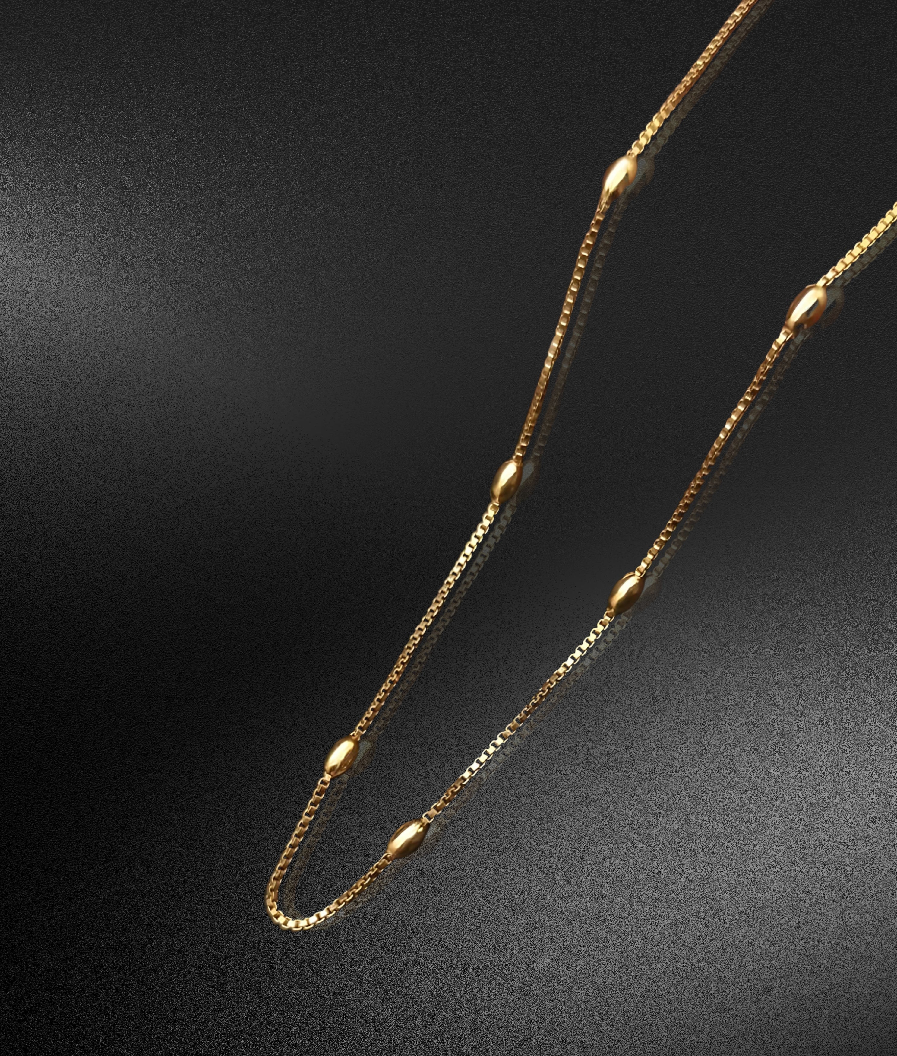 Delicate  Gold Chain with Bead