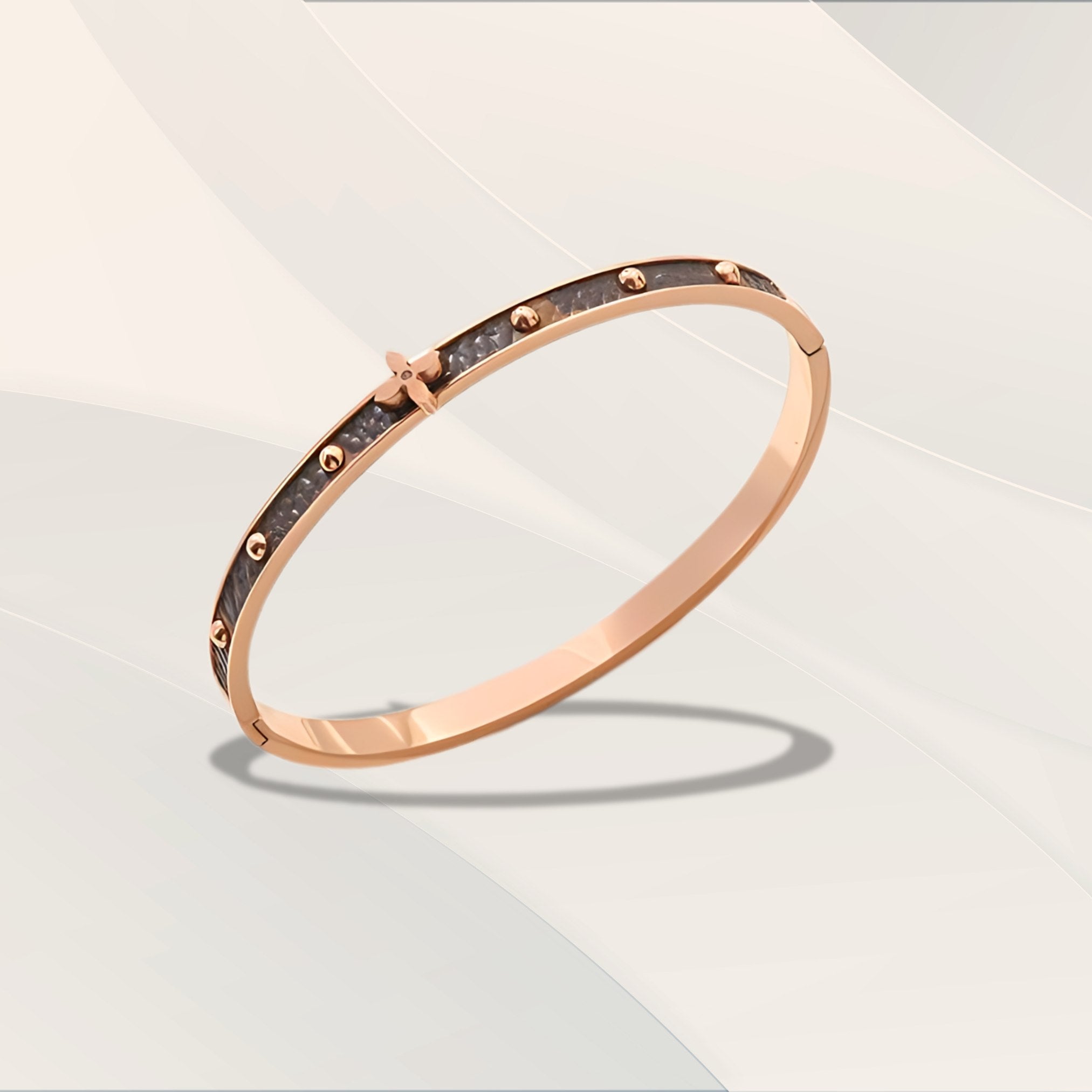 Rose Gold Bracelet with Black Diamond - Platsilgo