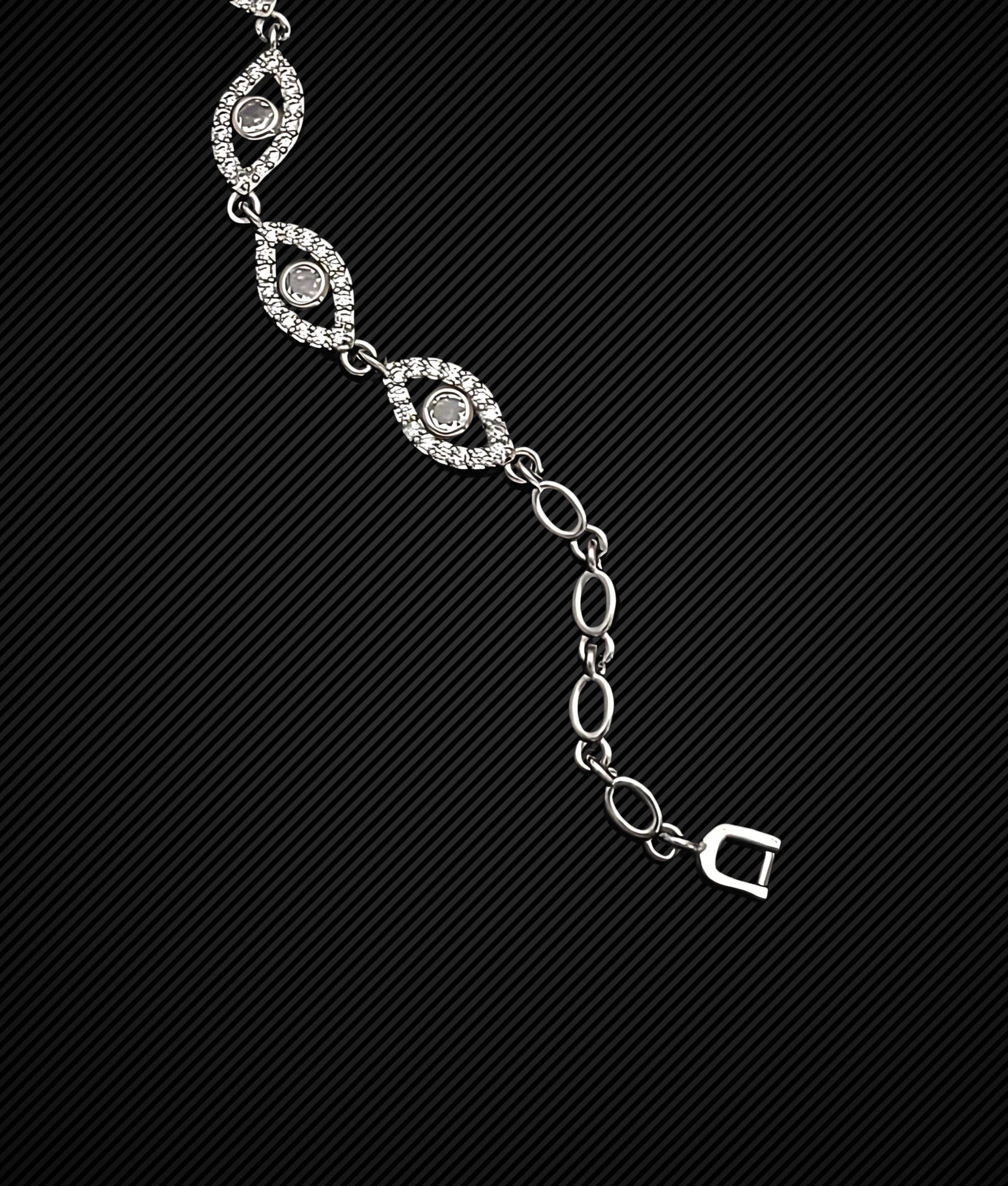 Elegant Silver Diamond Bracelet