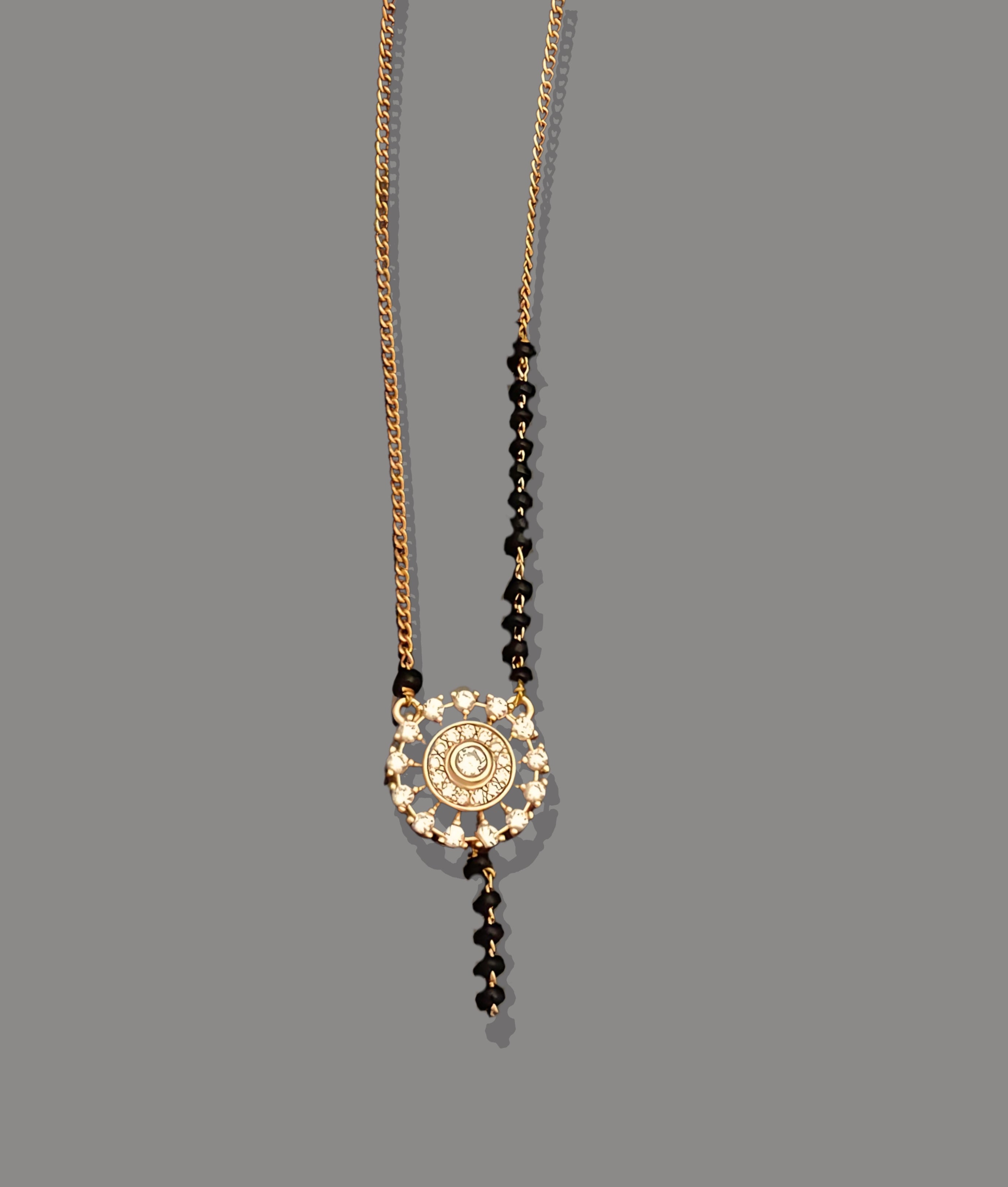 Elegant Gold Plated Mangalsutra with Black Bead