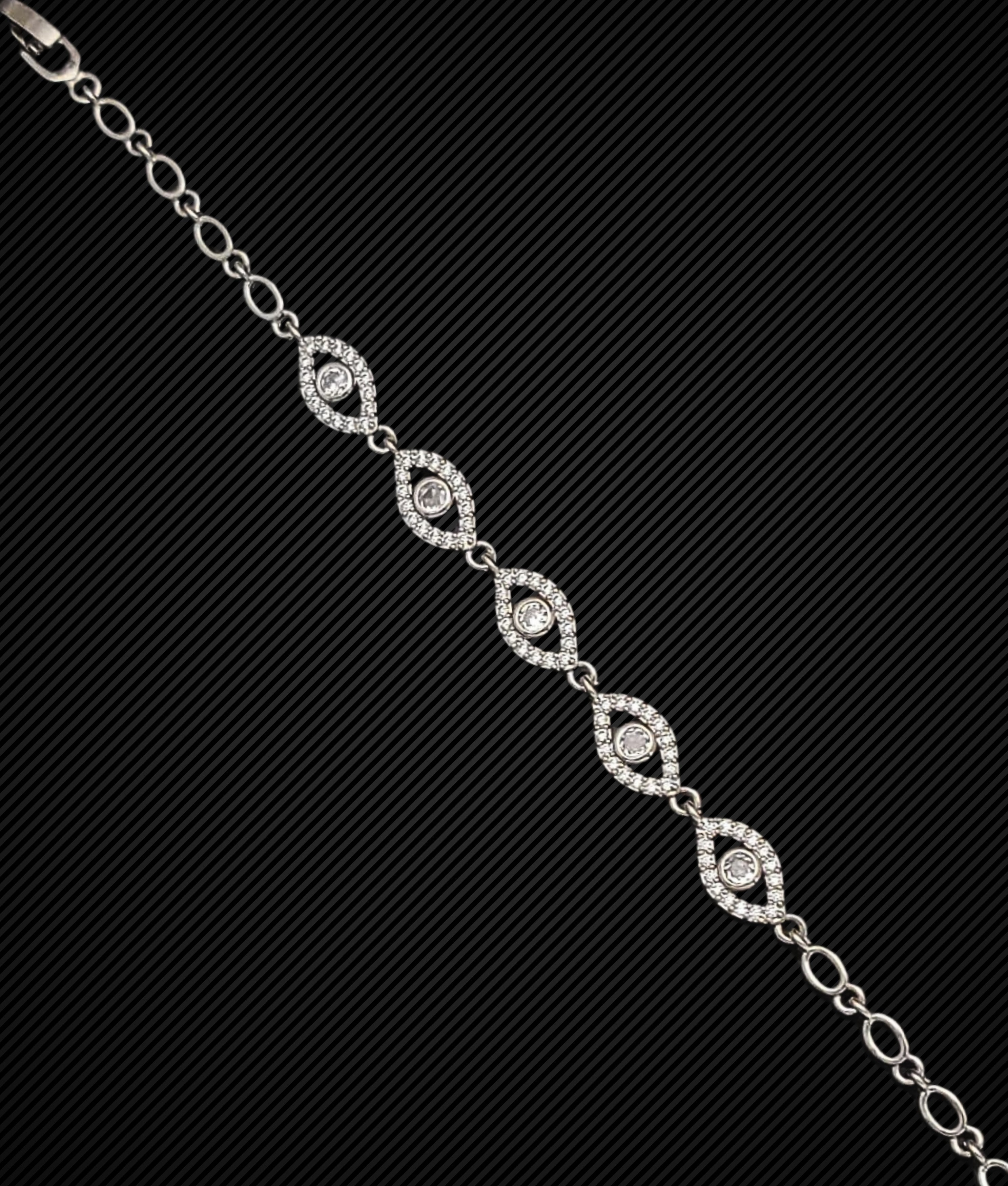 Elegant Silver Diamond Bracelet