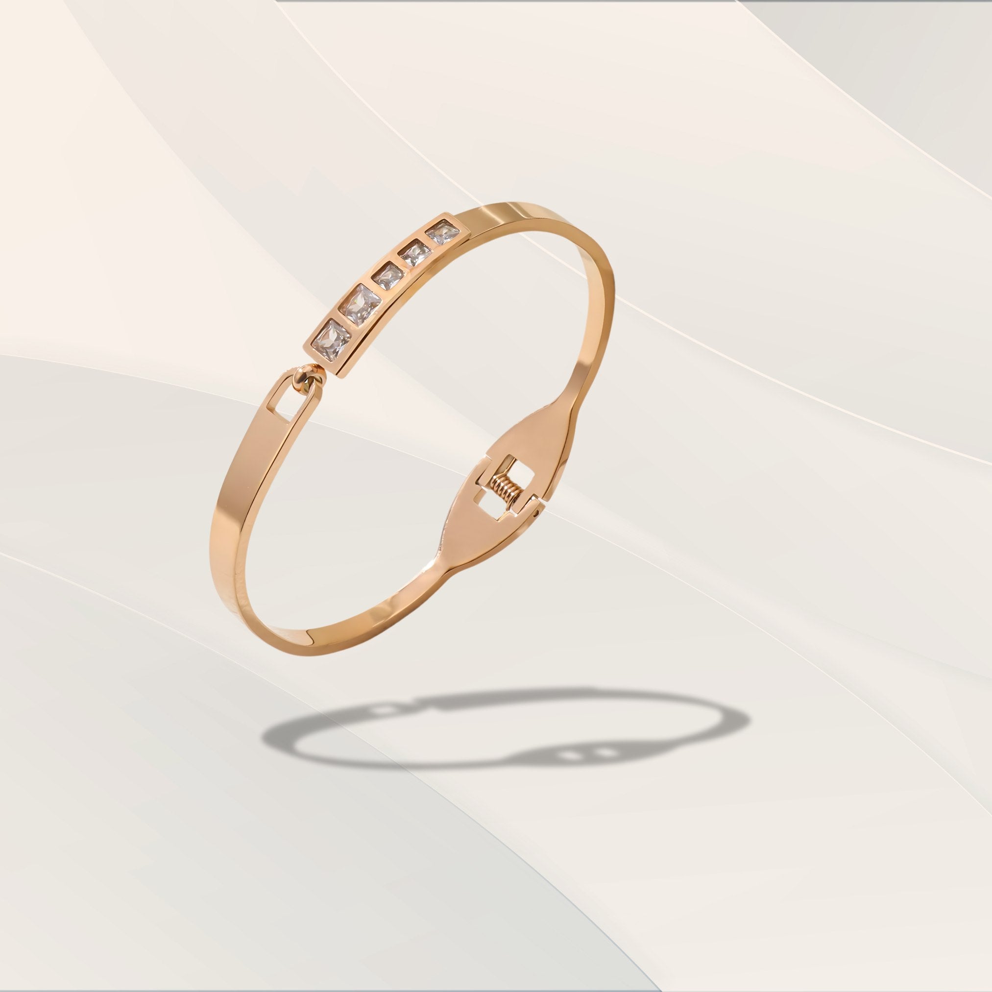 Radiant Elegance: Rose Gold Diamond Bracelet - Platsilgo