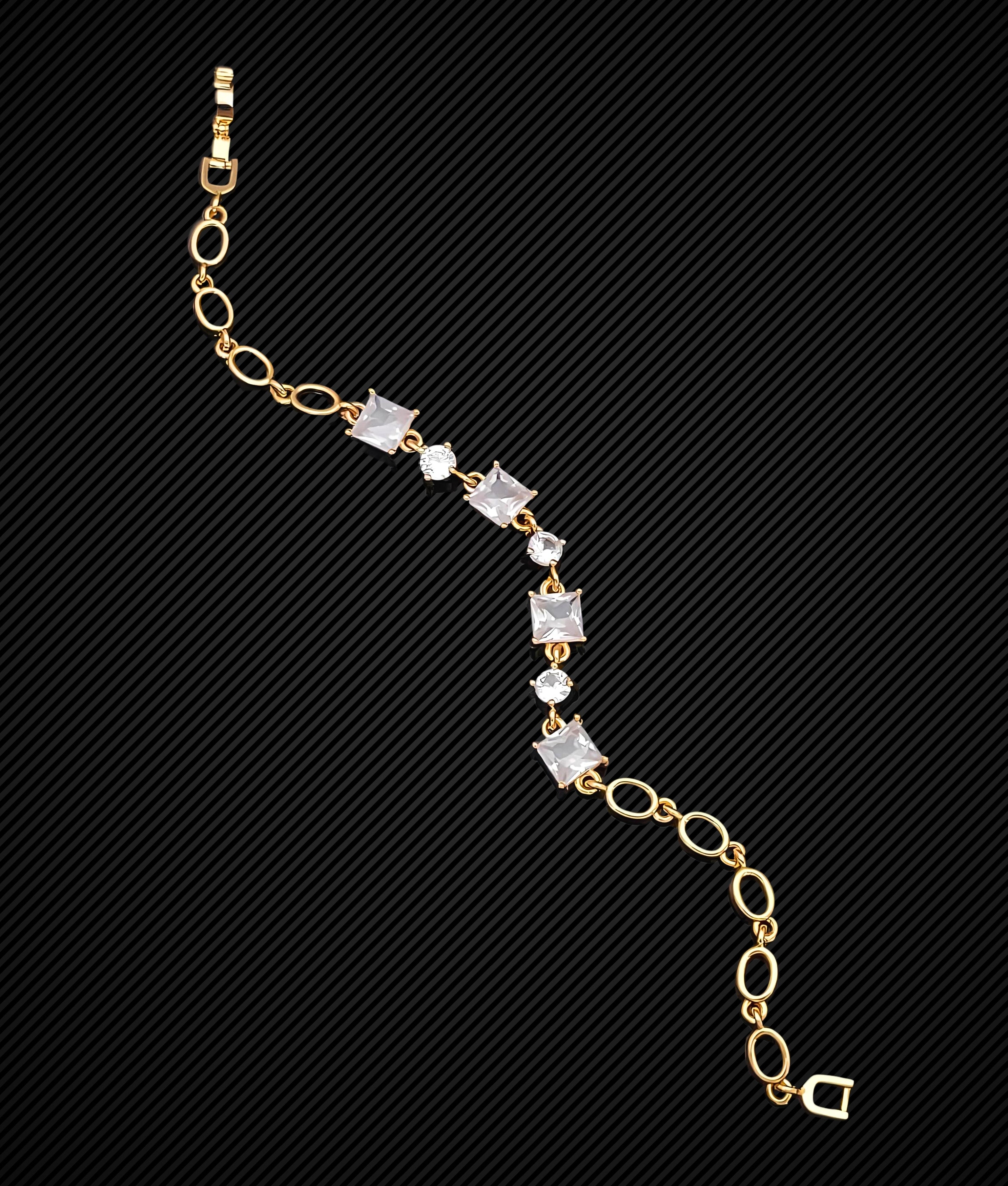 Dazzling Elegance: Gold Plated Crystal Bracelet