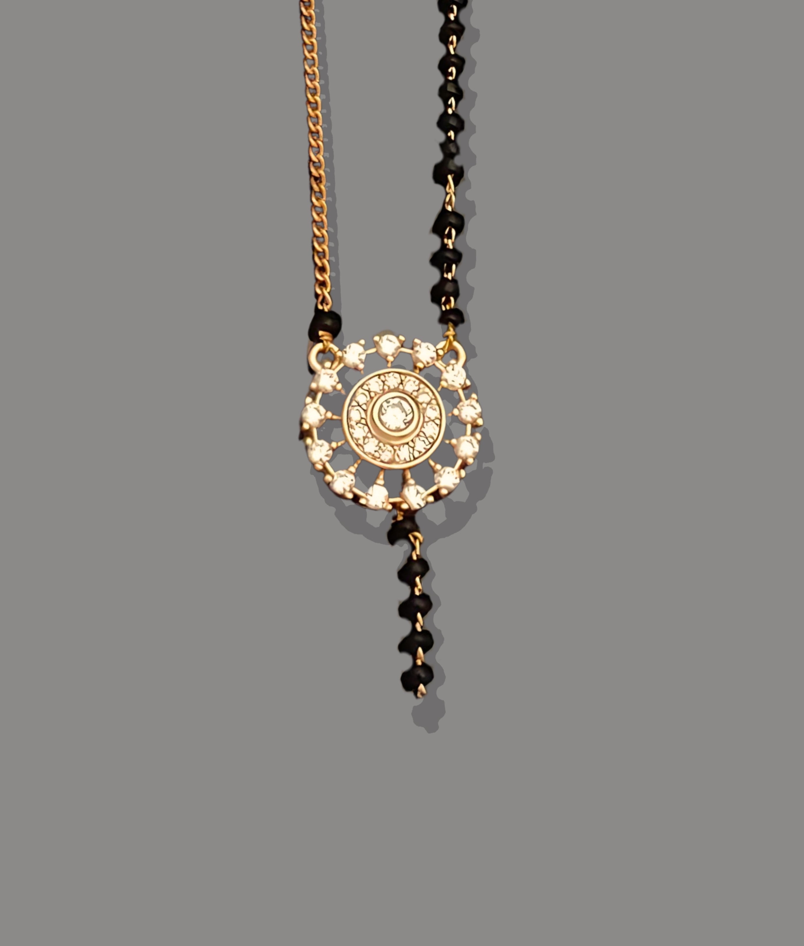 Elegant Gold Plated Mangalsutra with Black Bead