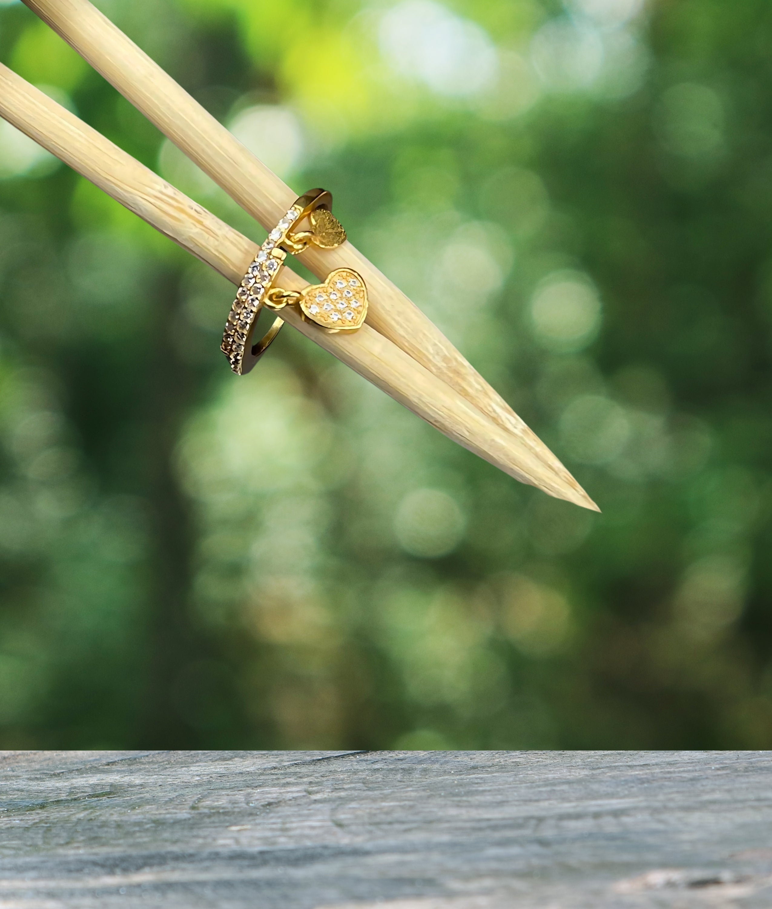 Stunning Gold Heart Elegance Ring