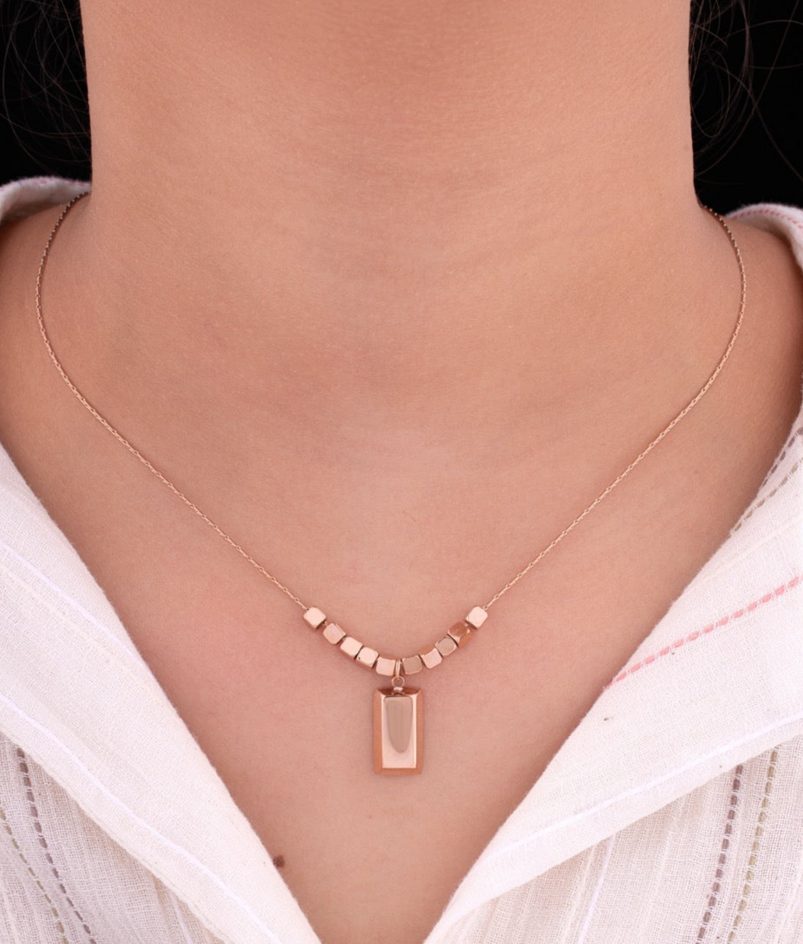 Elegant Square Pendant Necklace