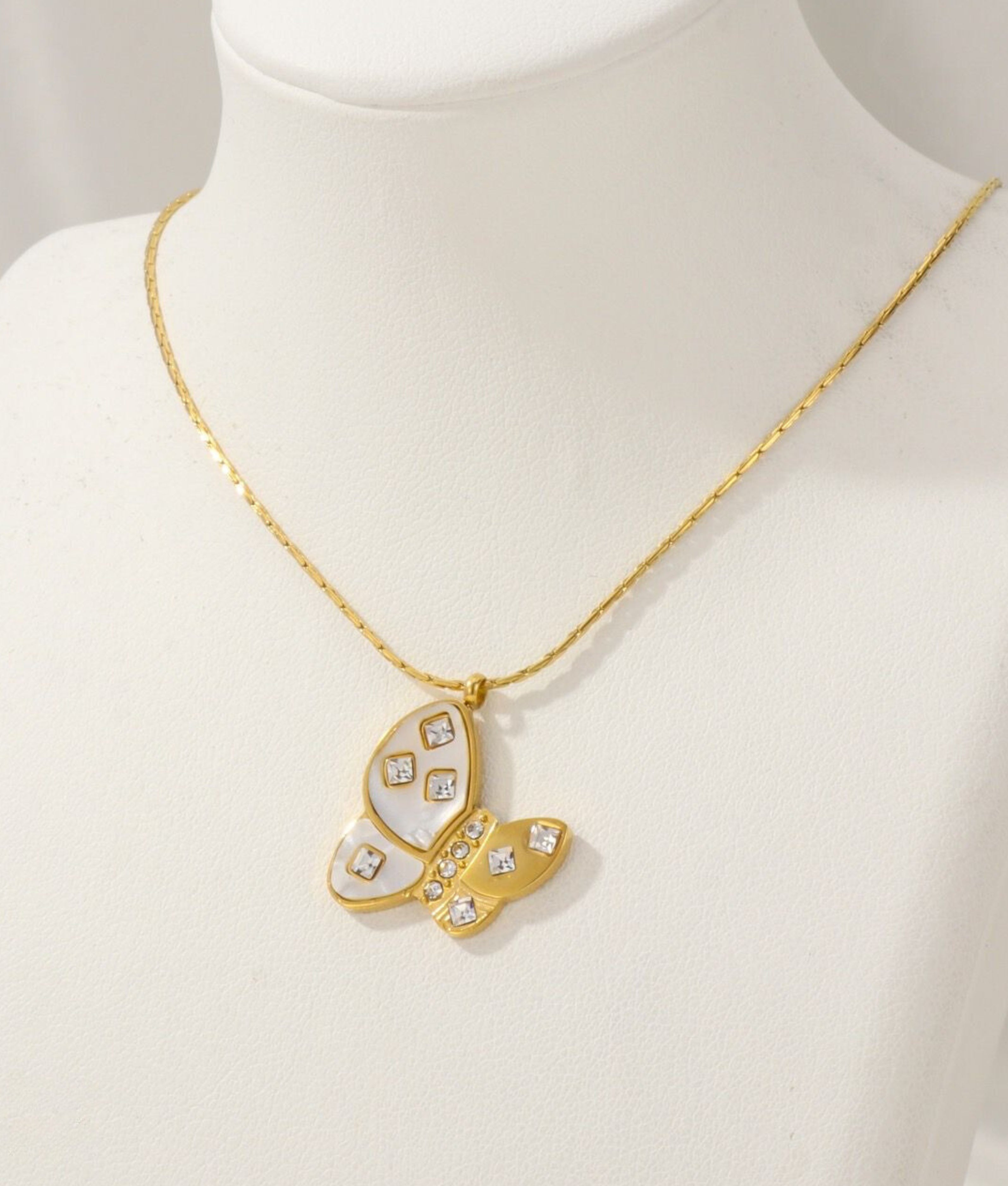 Gold Butterfly Pendant Necklace