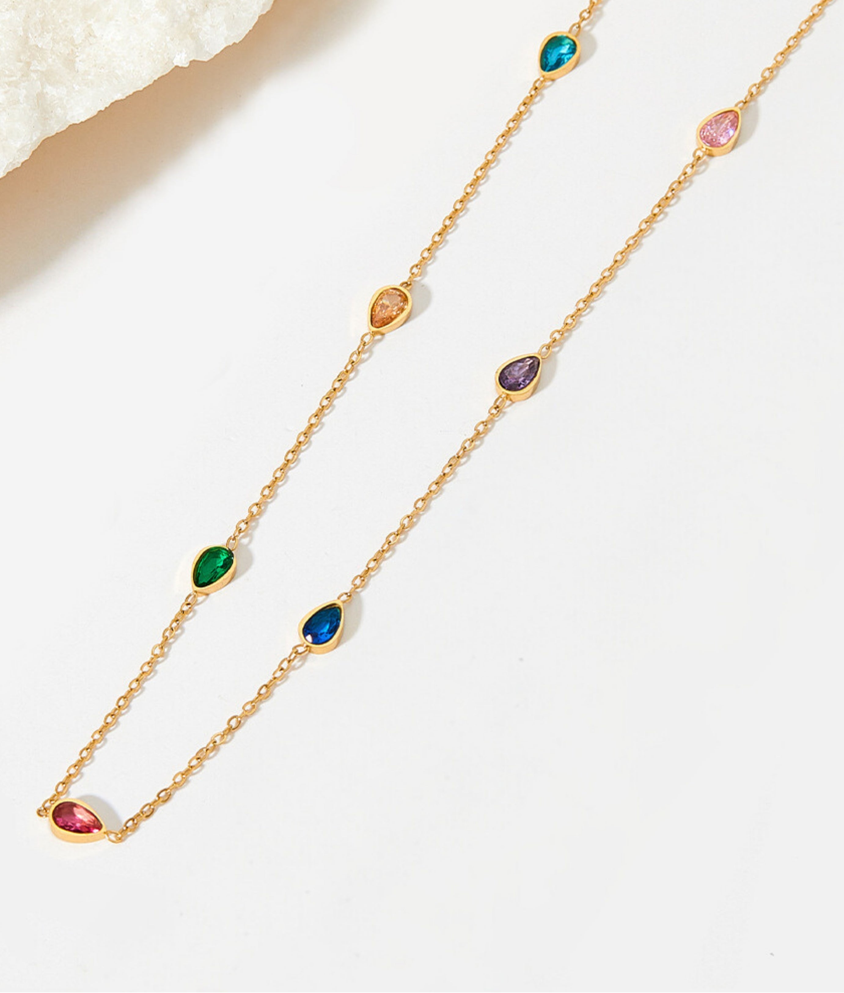 Multi-Colored Stone Necklace