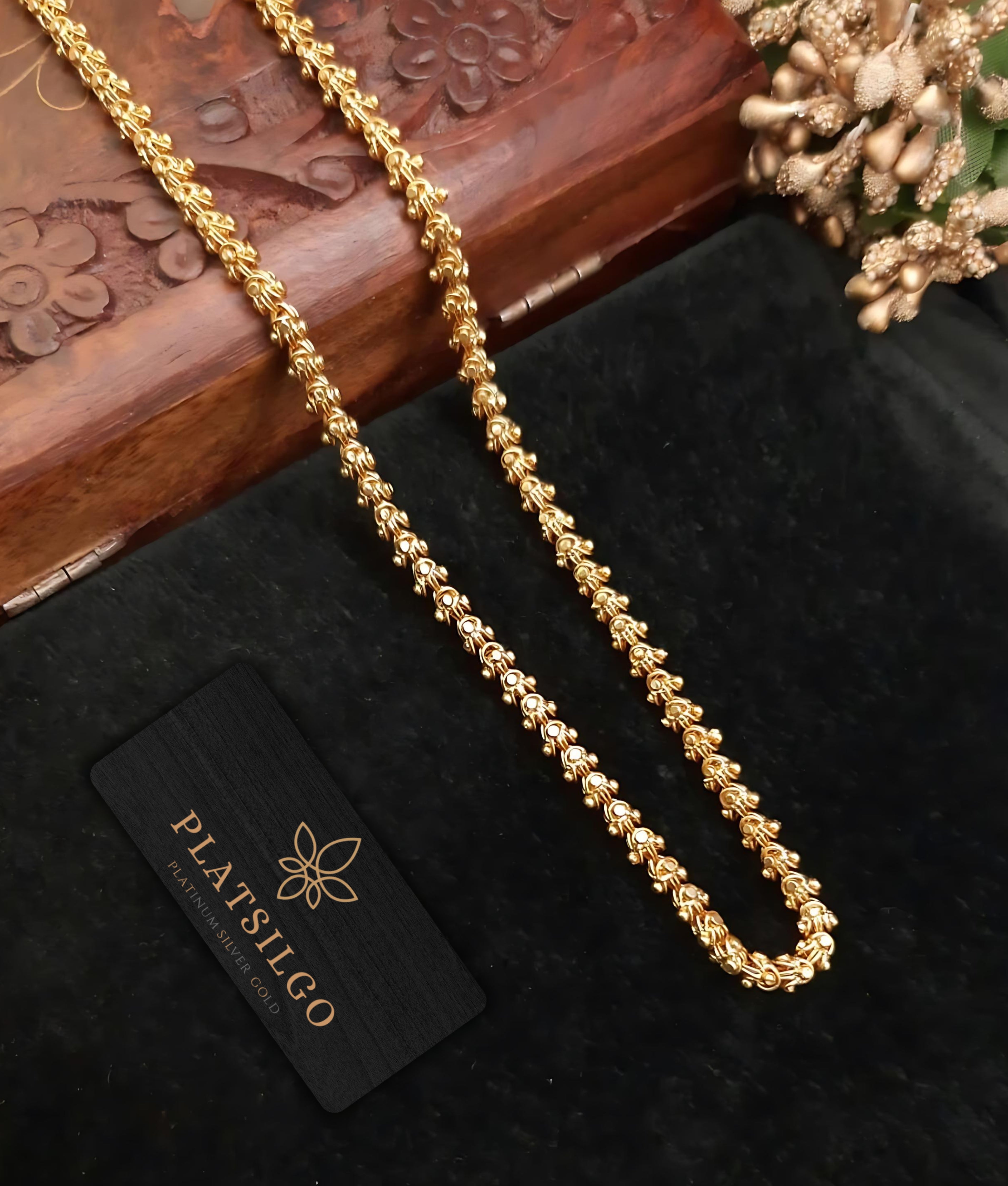 Exquisite luxurious gold  chain - Platsilgo