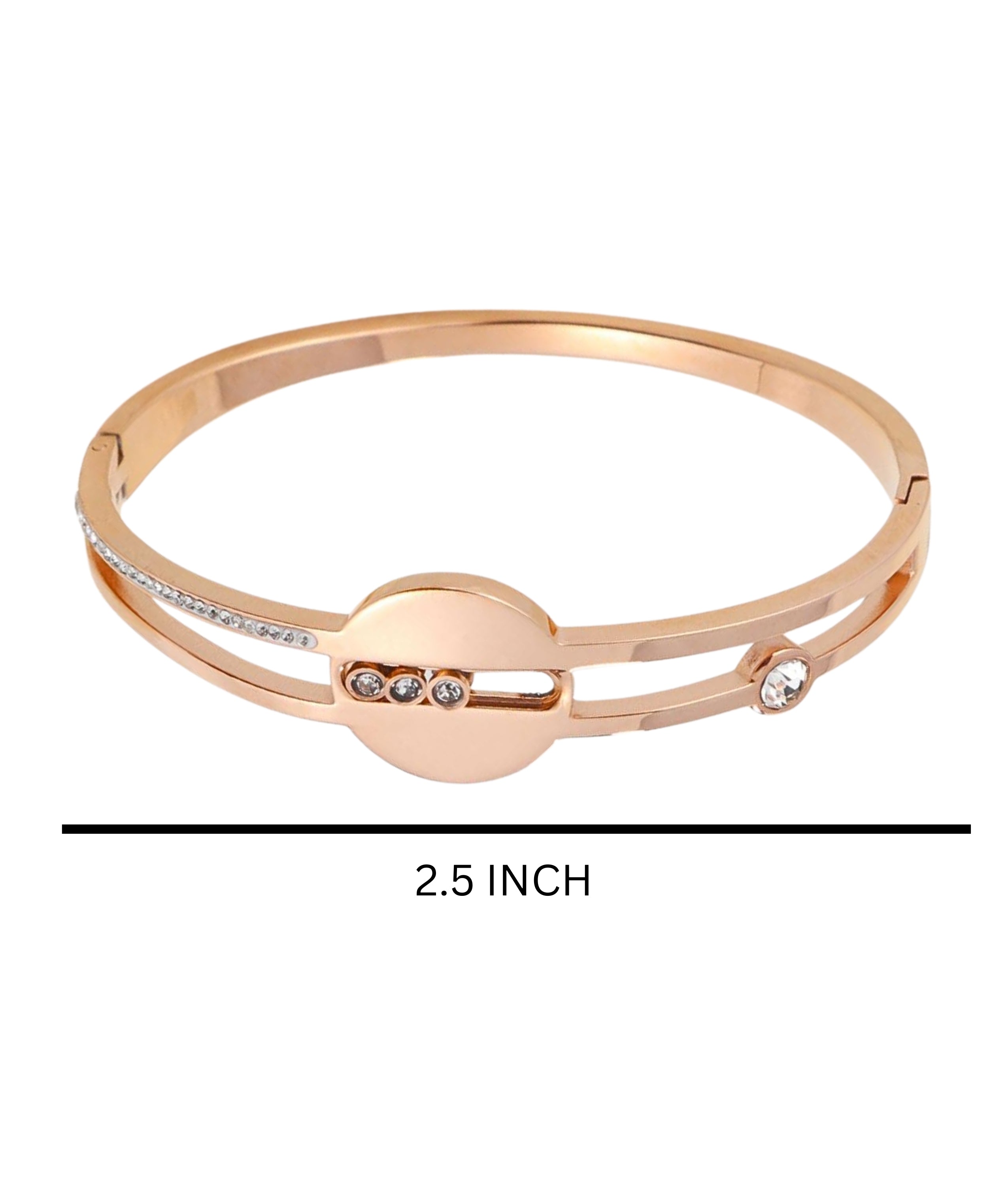 Elegant Rose Gold Bracelet with Diamond Center