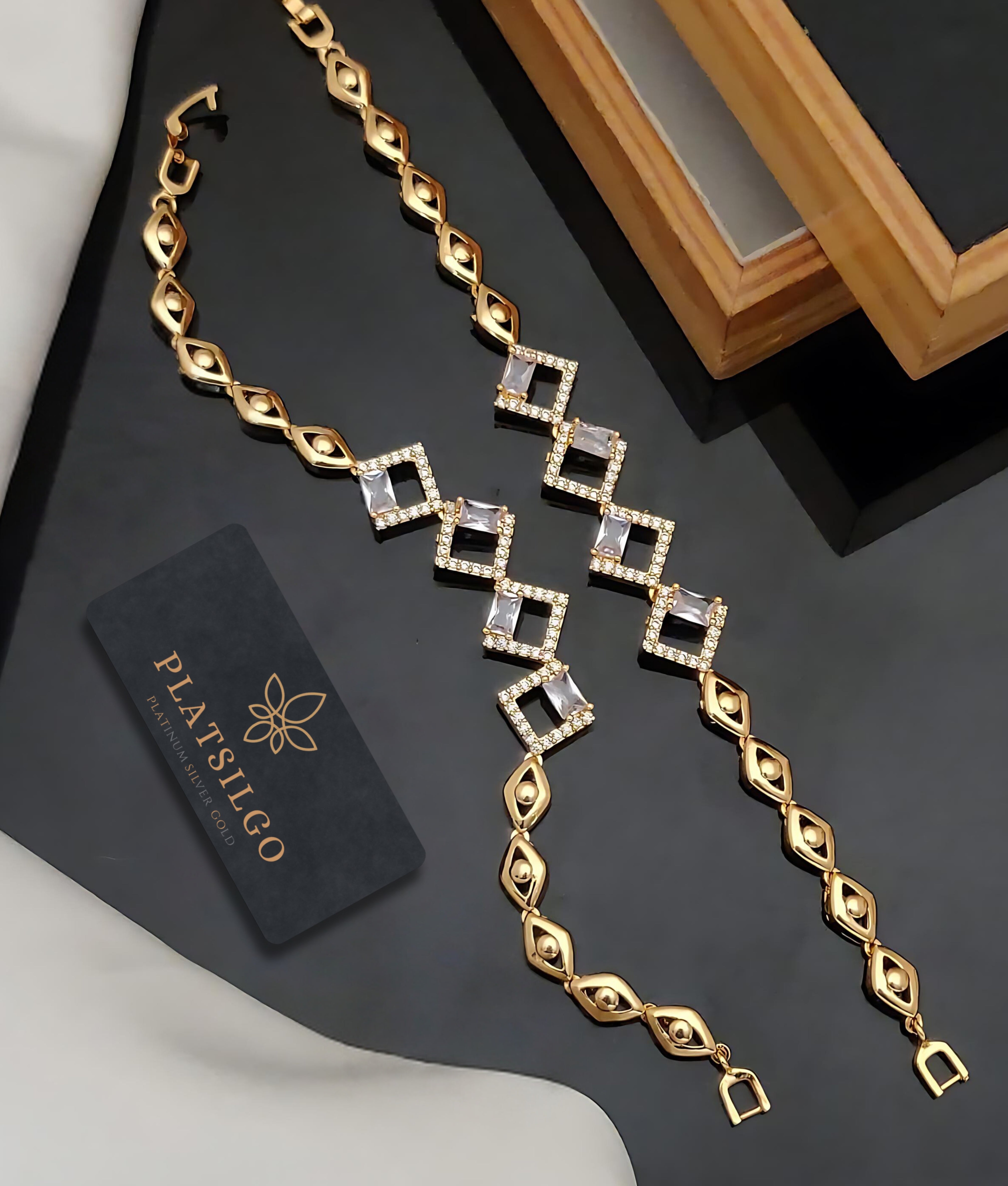 Dazzling Elegance: Gold Diamond Bracelet - Platsilgo