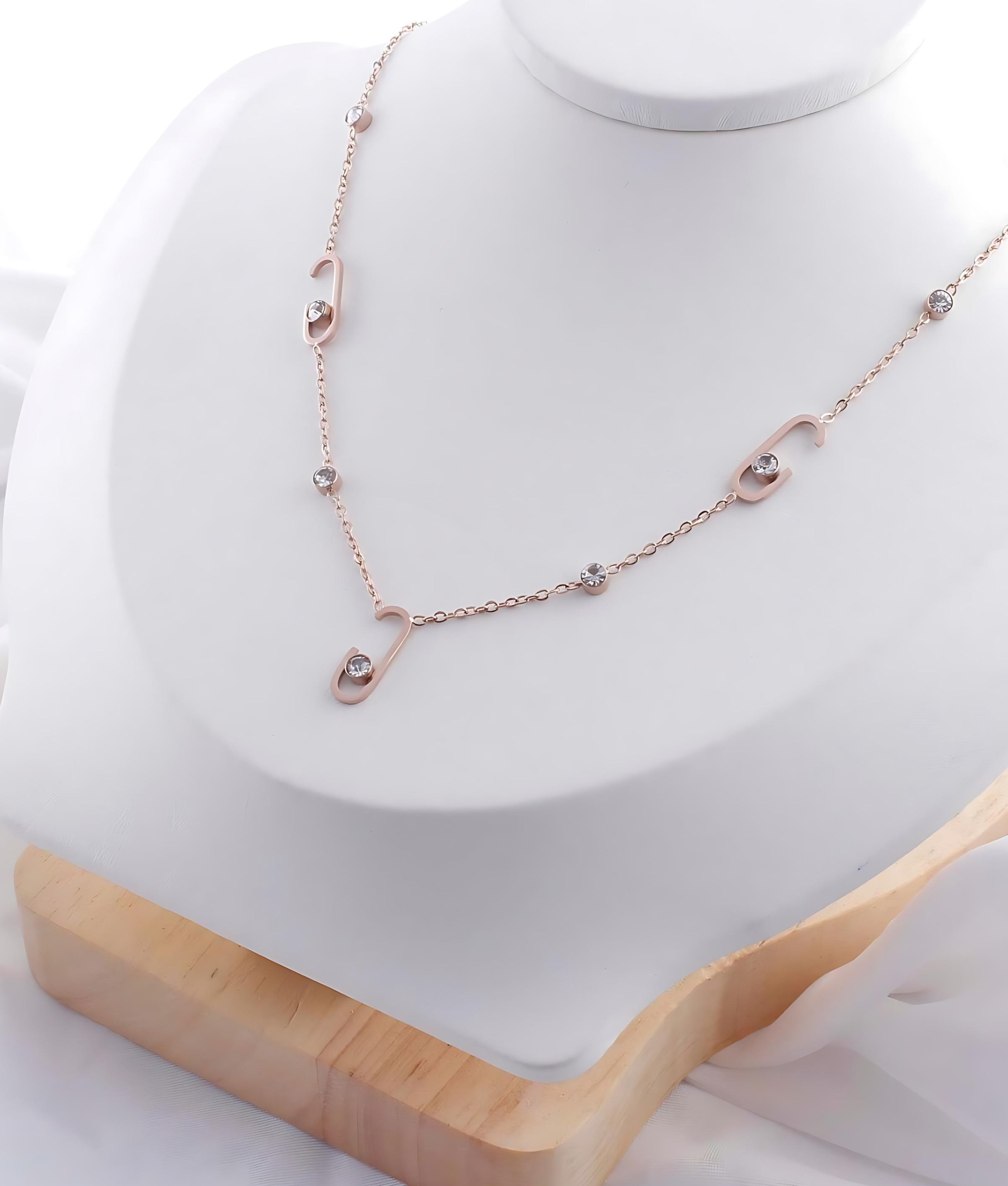 Charm Rose Gold Necklace | Oxidized Jewellery