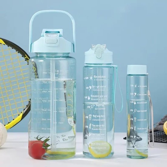 Transparent Motivational Timer Bottle set of 3 Personal Care